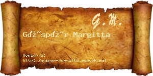 Gáspár Margitta névjegykártya